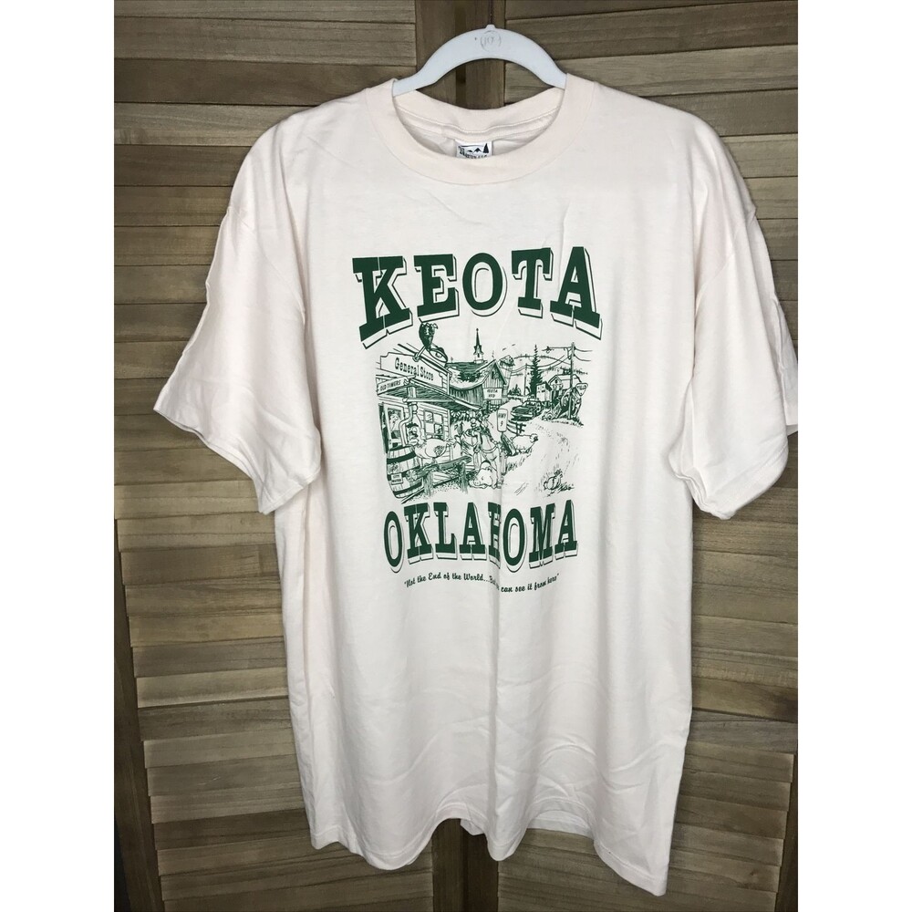 Keota Oklahoma OK T Shirt NEW XL Beige Northern Naturals Western Cotton